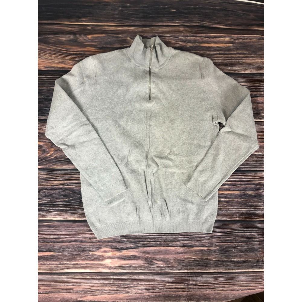 Asos Mens Size Medium Gray 1/4 Zip Long Sleeve Sweater‎ Top Collared